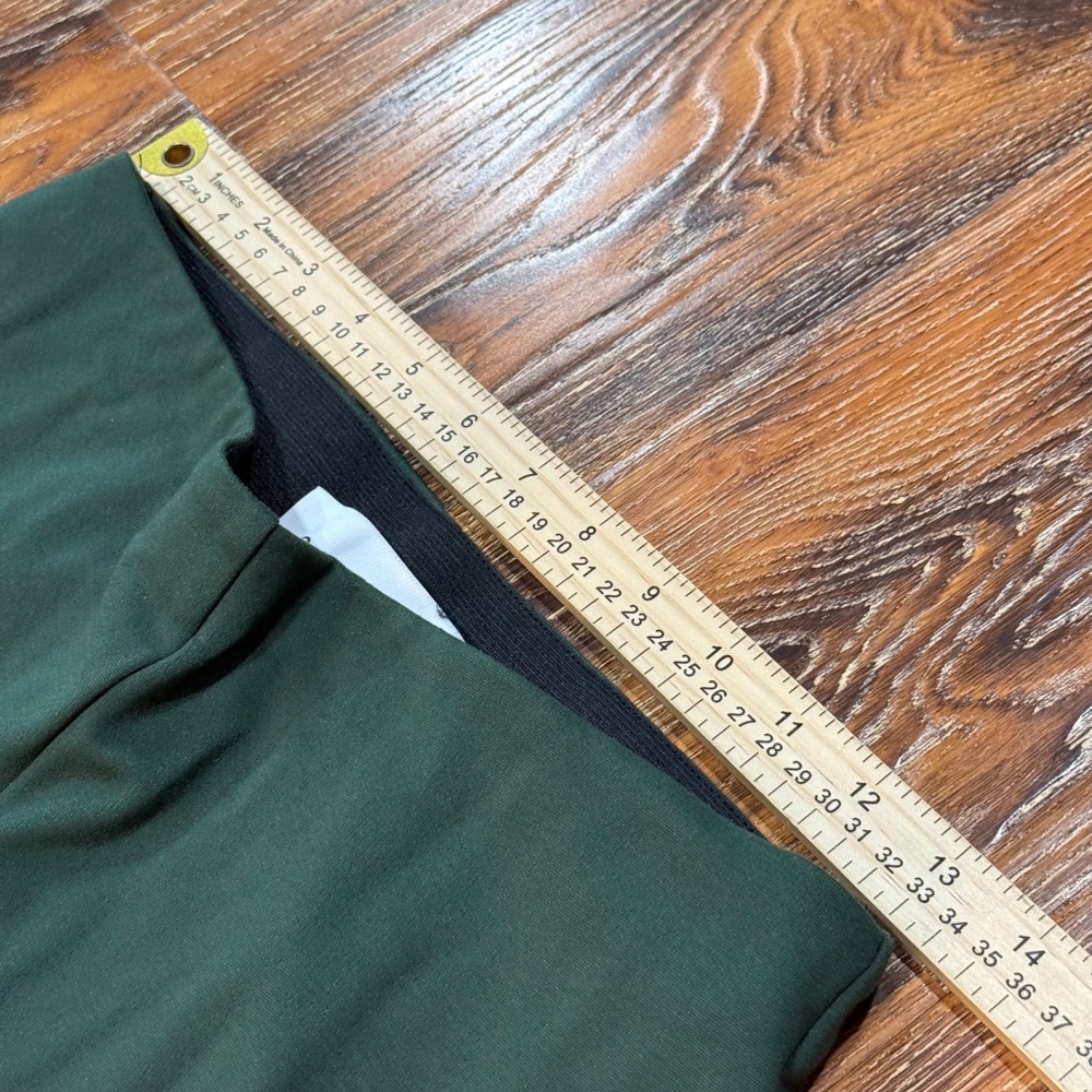 Calvin Klein Womens Forest Green Flare Leg Pull On Ponte Pants Side Slit Small - Picture 5 of 7